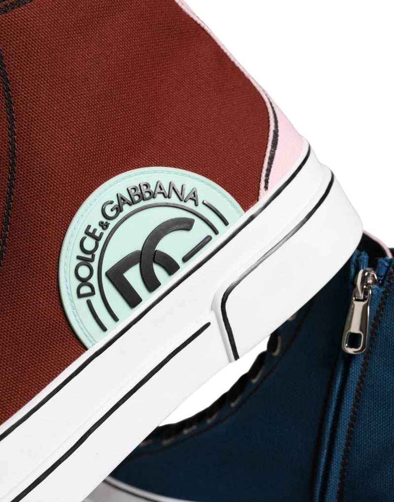 Dolce & Gabbana Multicolor Patchwork High Top Sneakers