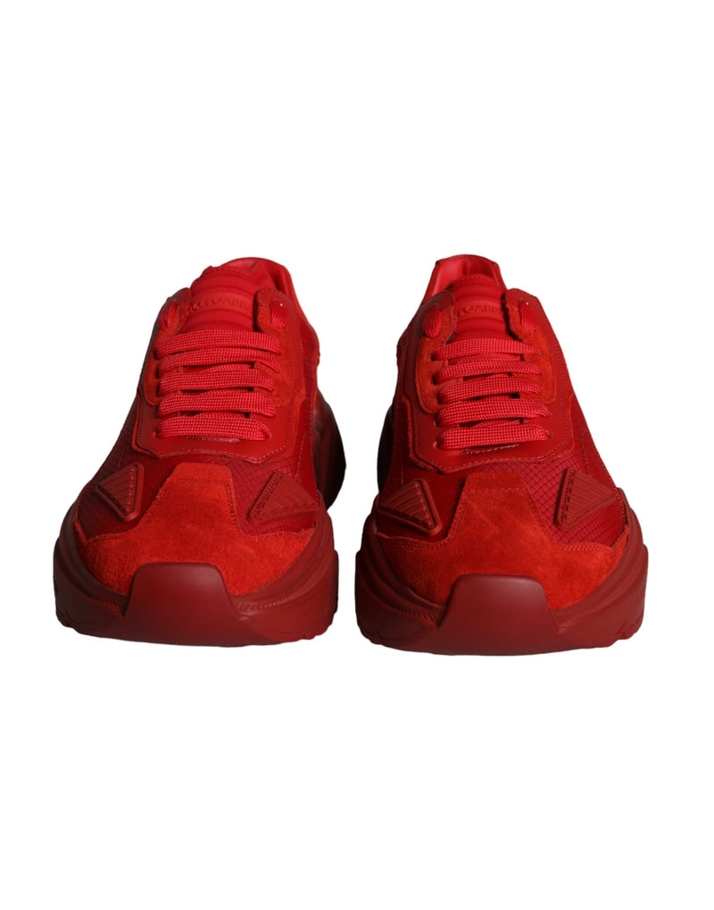 Dolce & Gabbana Red Leather Daymaster Low Top Sneakers