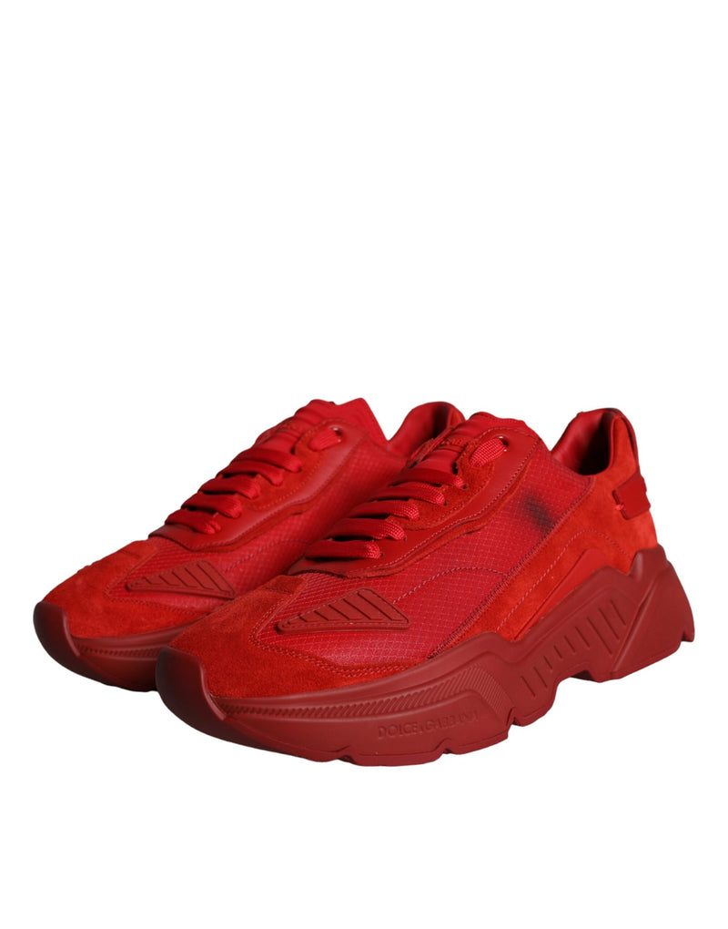 Dolce & Gabbana Red Leather Daymaster Low Top Sneakers