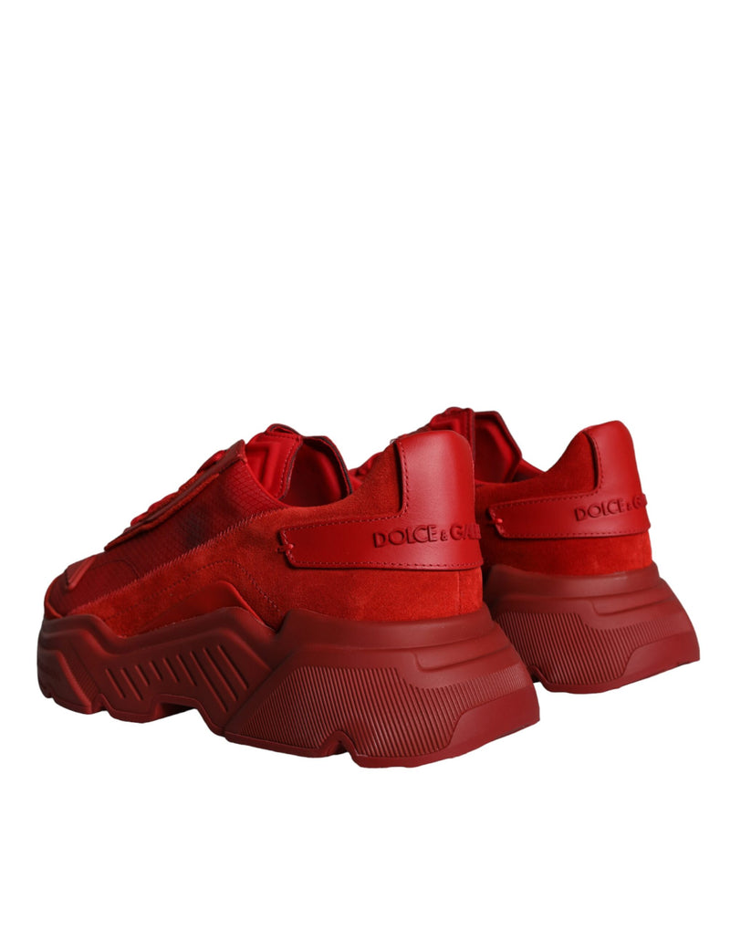 Dolce & Gabbana Red Leather Daymaster Low Top Sneakers