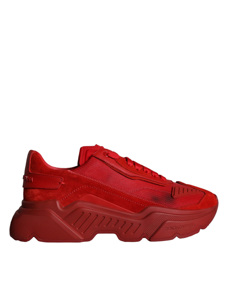 Dolce & Gabbana Red Leather Daymaster Low Top Sneakers