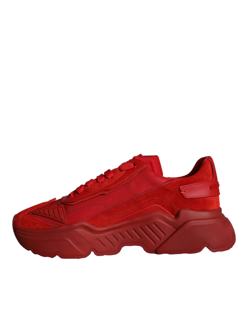 Dolce & Gabbana Red Leather Daymaster Low Top Sneakers