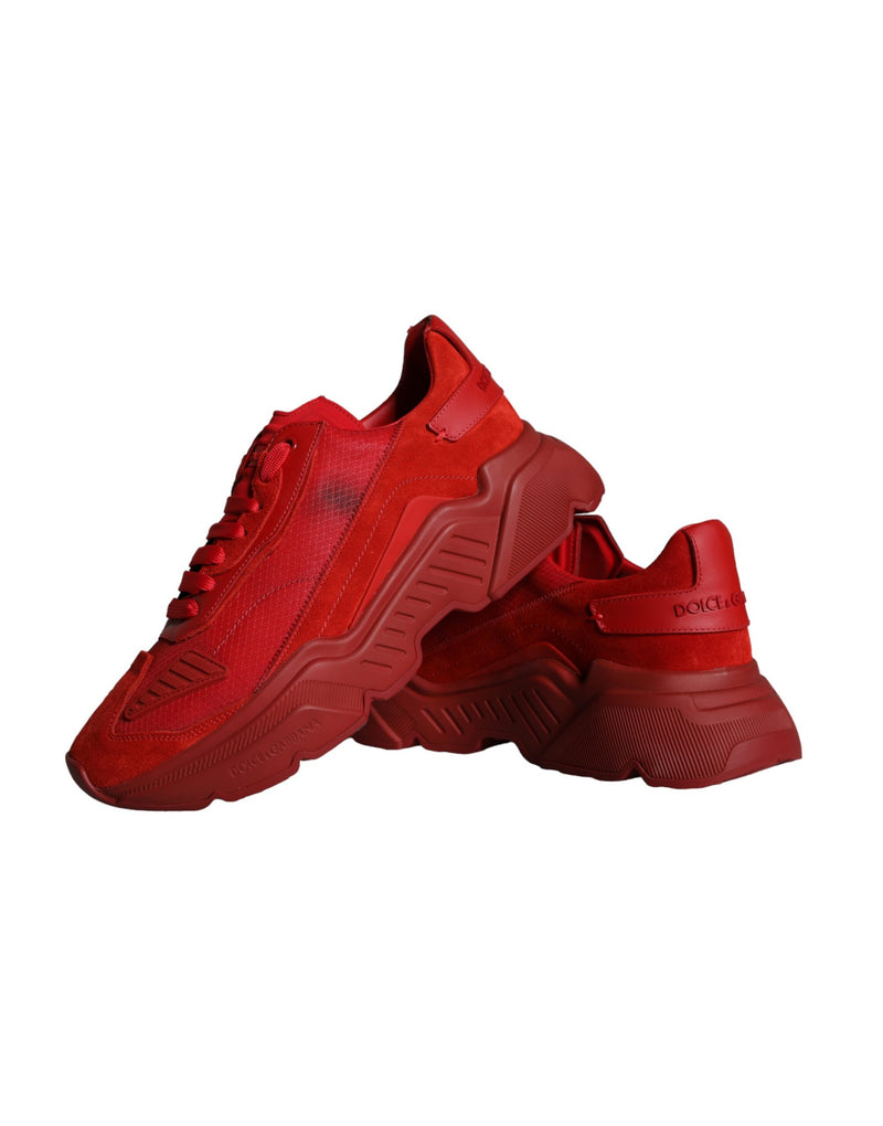 Dolce & Gabbana Red Leather Daymaster Low Top Sneakers