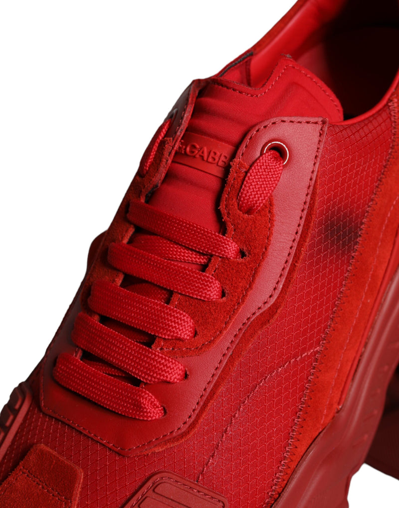 Dolce & Gabbana Red Leather Daymaster Low Top Sneakers