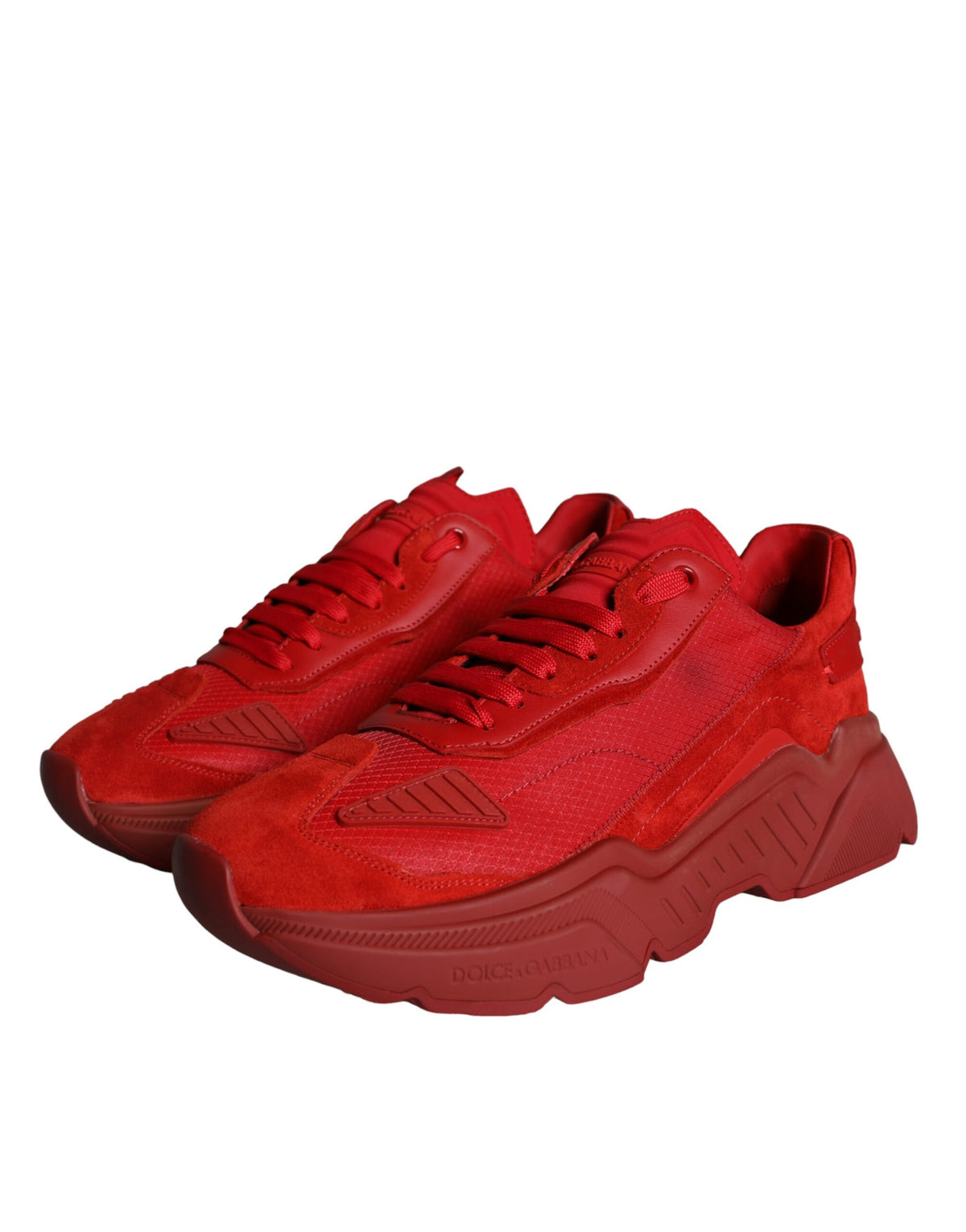 Dolce & Gabbana Red Leather Daymaster Low Top Sneakers