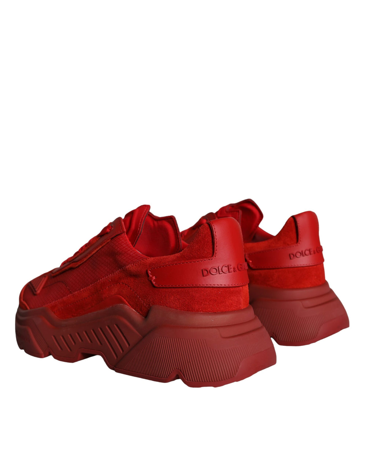 Dolce & Gabbana Red Leather Daymaster Low Top Sneakers
