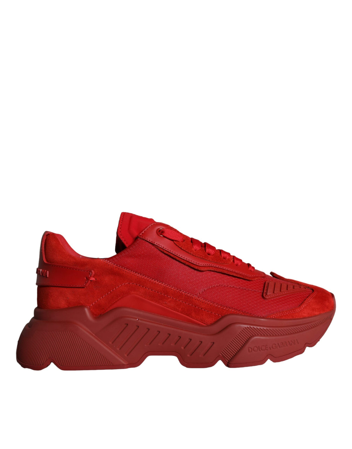 Dolce & Gabbana Red Leather Daymaster Low Top Sneakers