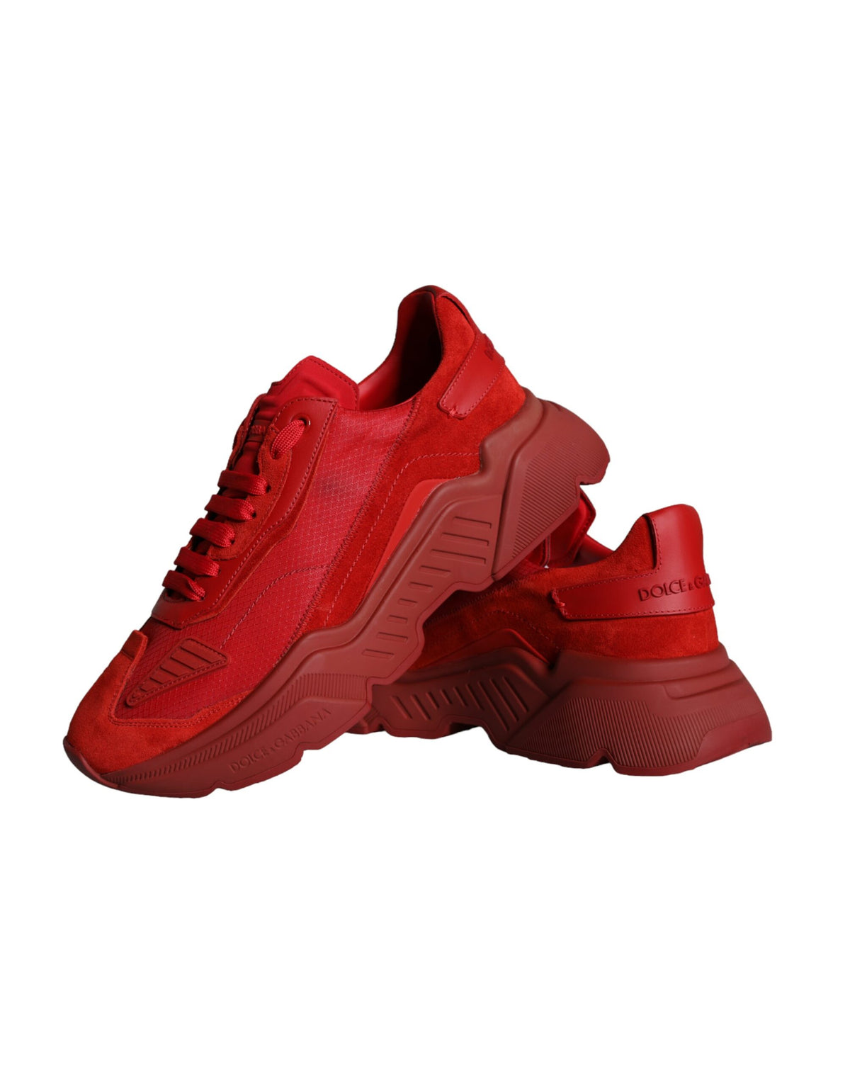 Dolce & Gabbana Red Leather Daymaster Low Top Sneakers