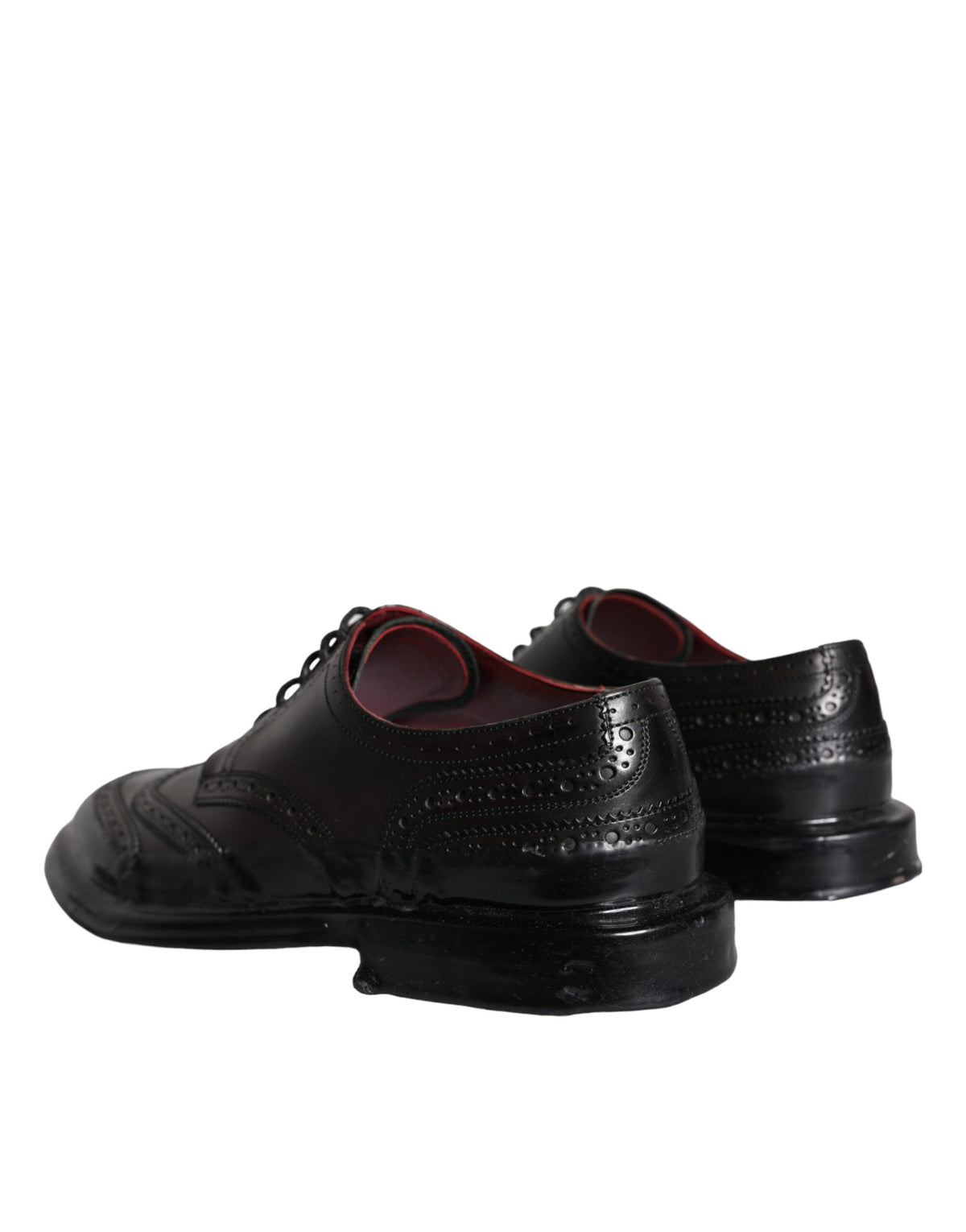 Dolce & Gabbana Black Leather Oxford Wingtip Shoes for Men