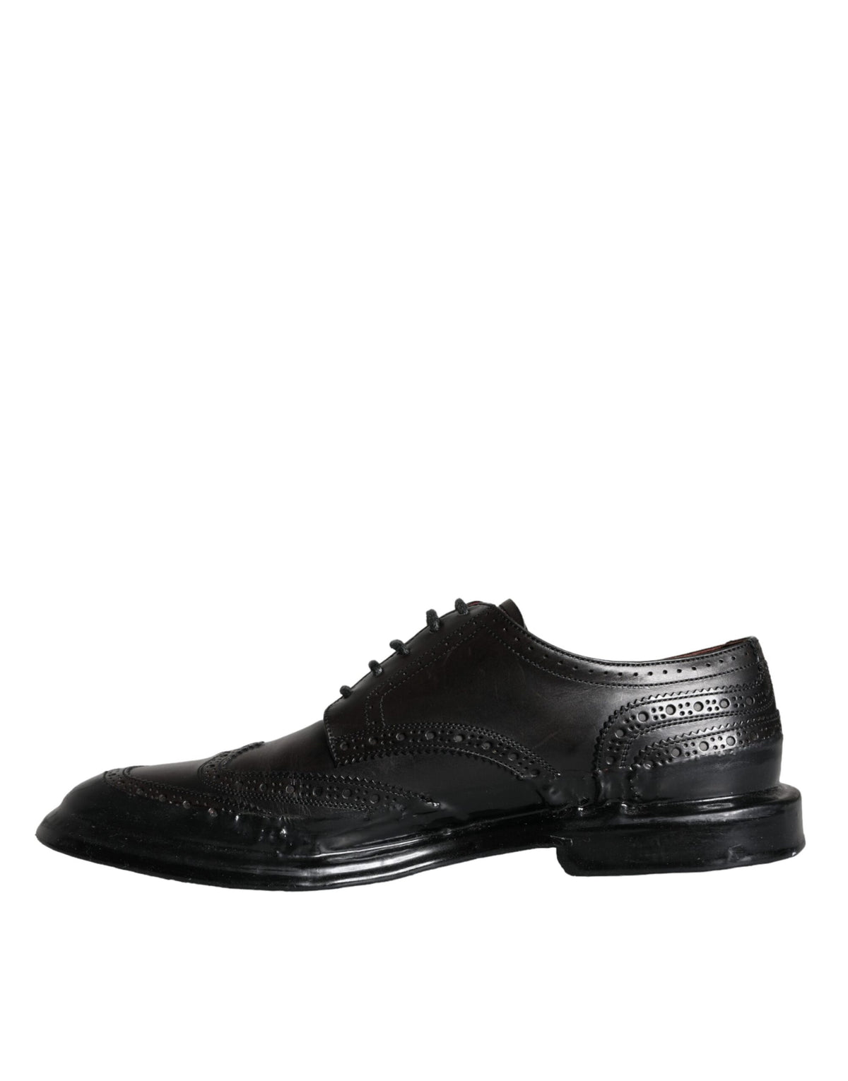 Dolce & Gabbana Black Leather Oxford Wingtip Shoes for Men