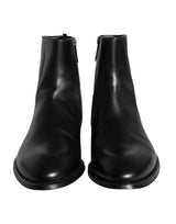 Dolce & Gabbana Black Calf Leather Men Ankle Boots