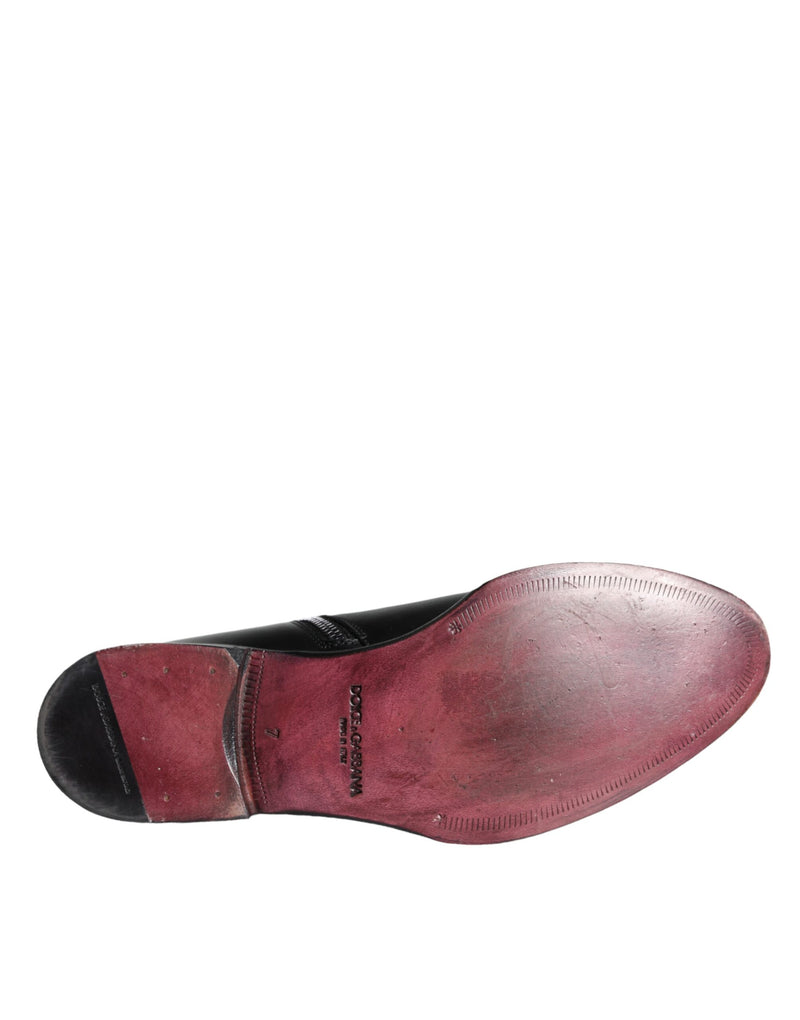 Dolce & Gabbana Black Calf Leather Men Ankle Boots
