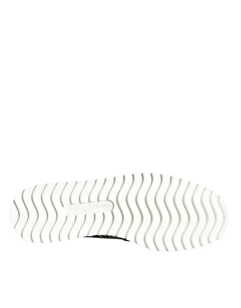 Dolce & Gabbana Black and White Weaved Slip-On Loafers for Men