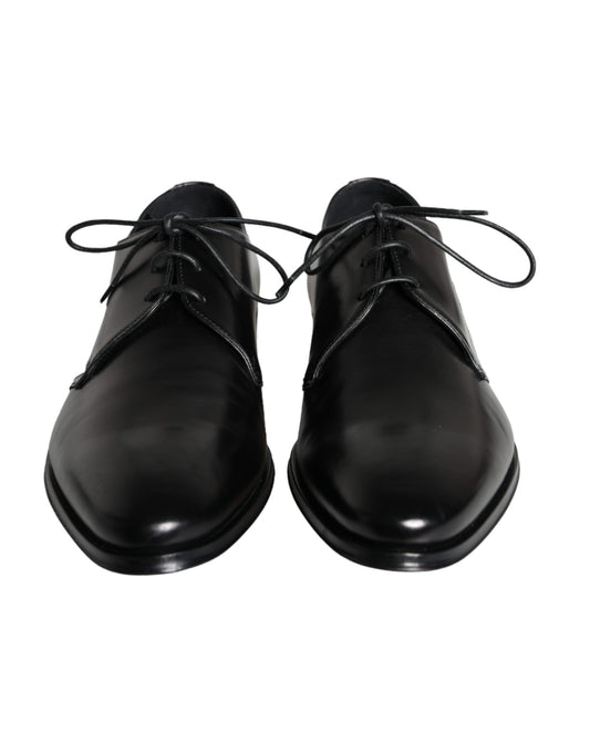 Dolce & Gabbana Derby Shoes en Cuir de Veau Noir pour Hommes