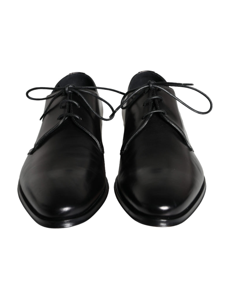 Dolce & Gabbana Derby Shoes en Cuir de Veau Noir pour Hommes