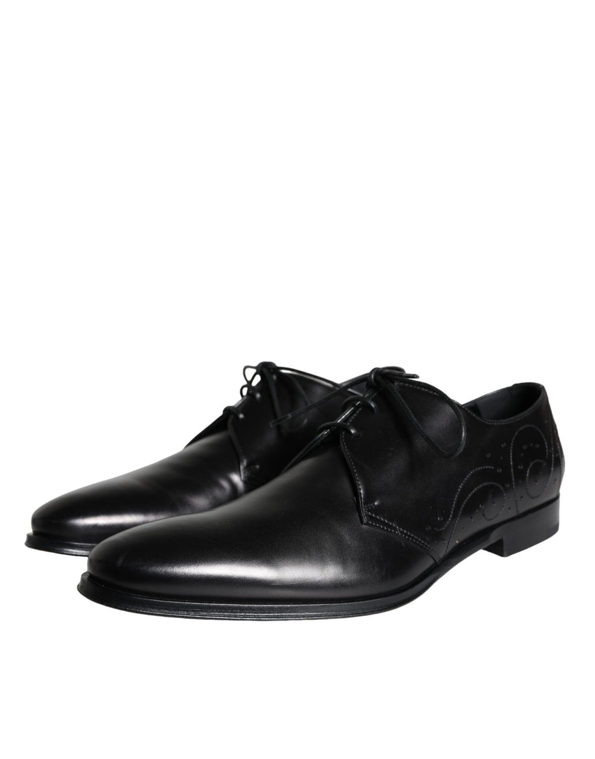 Dolce & Gabbana Derby Shoes en Cuir de Veau Noir pour Hommes