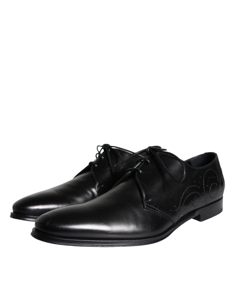 Dolce & Gabbana Derby Shoes en Cuir de Veau Noir pour Hommes