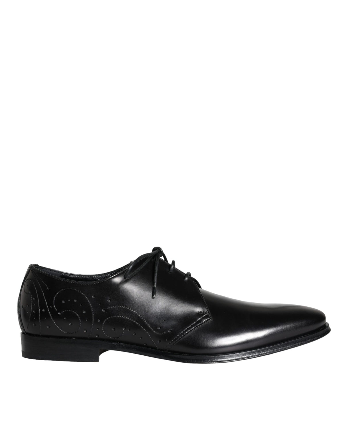 Dolce & Gabbana Derby Shoes en Cuir de Veau Noir pour Hommes