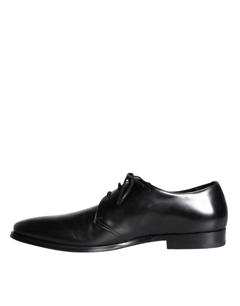 Dolce & Gabbana Derby Shoes en Cuir de Veau Noir pour Hommes
