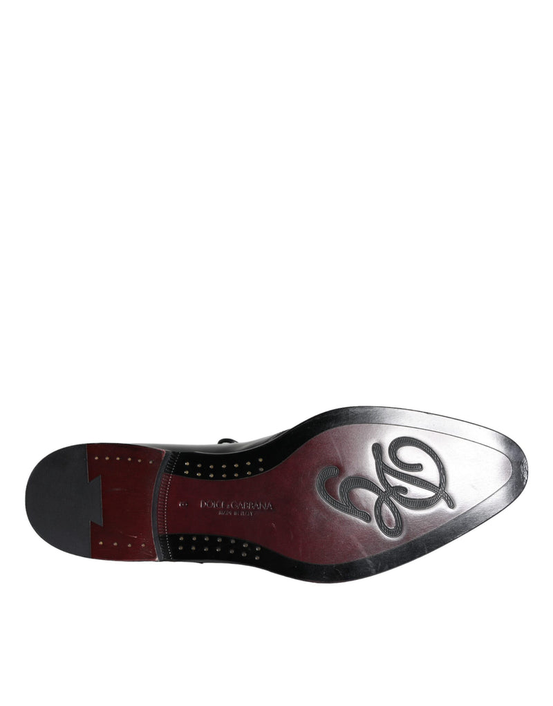 Dolce & Gabbana Derby Shoes en Cuir de Veau Noir pour Hommes