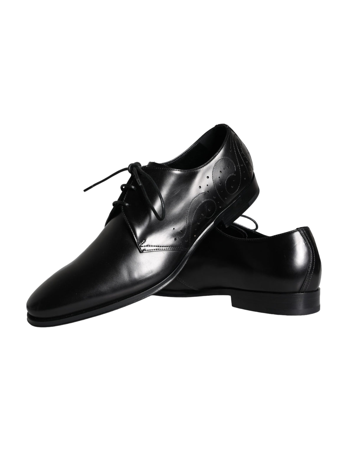 Dolce & Gabbana Derby Shoes en Cuir de Veau Noir pour Hommes