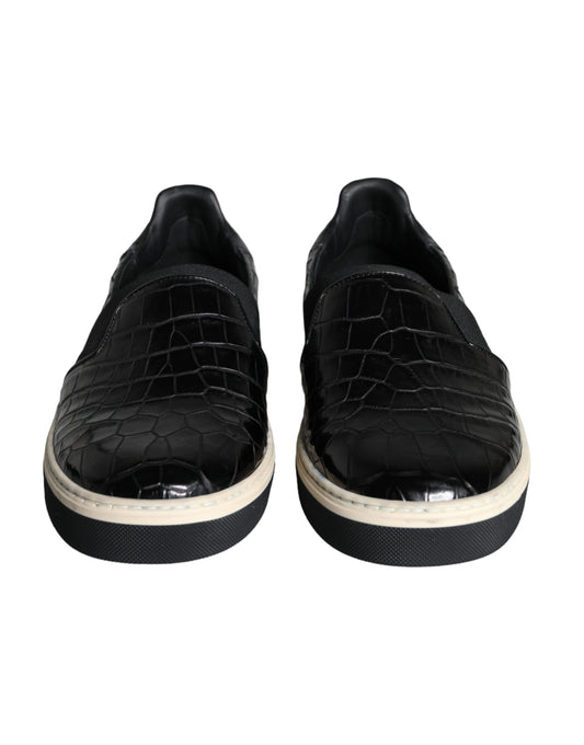 Dolce & Gabbana MV5919-39 Black Leather Loafers for Men