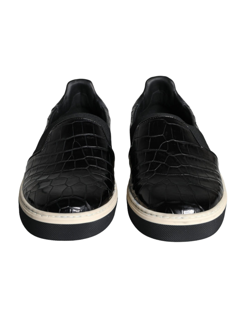 Dolce & Gabbana MV5919-39 Black Leather Loafers for Men