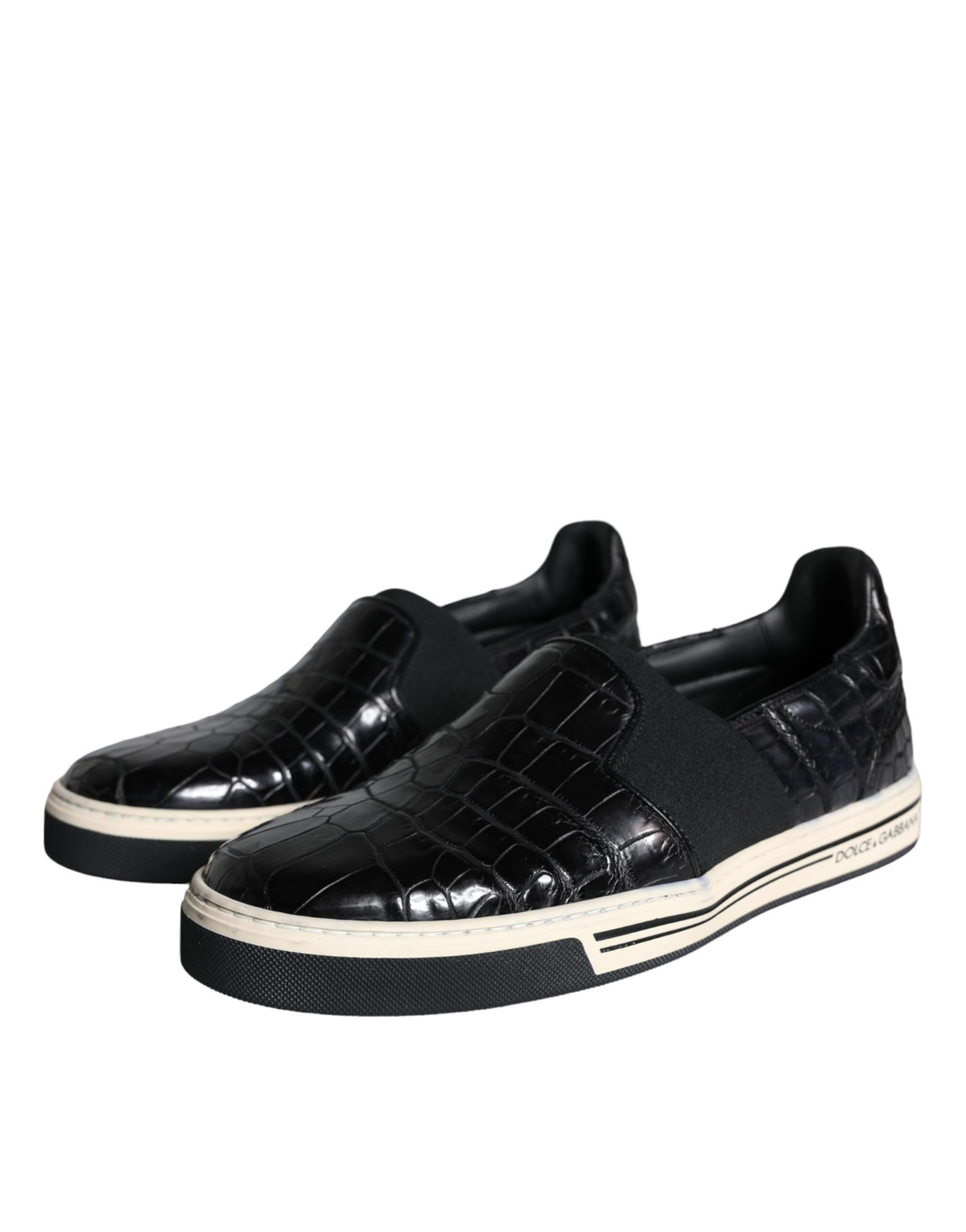 Dolce & Gabbana MV5919-39 Black Leather Loafers for Men