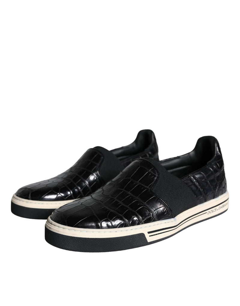 Dolce & Gabbana MV5919-39 Black Leather Loafers for Men