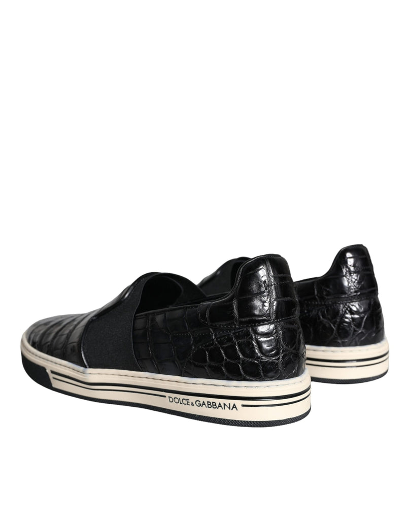 Dolce & Gabbana MV5919-39 Black Leather Loafers for Men