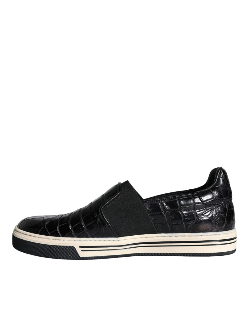 Dolce & Gabbana MV5919-39 Black Leather Loafers for Men