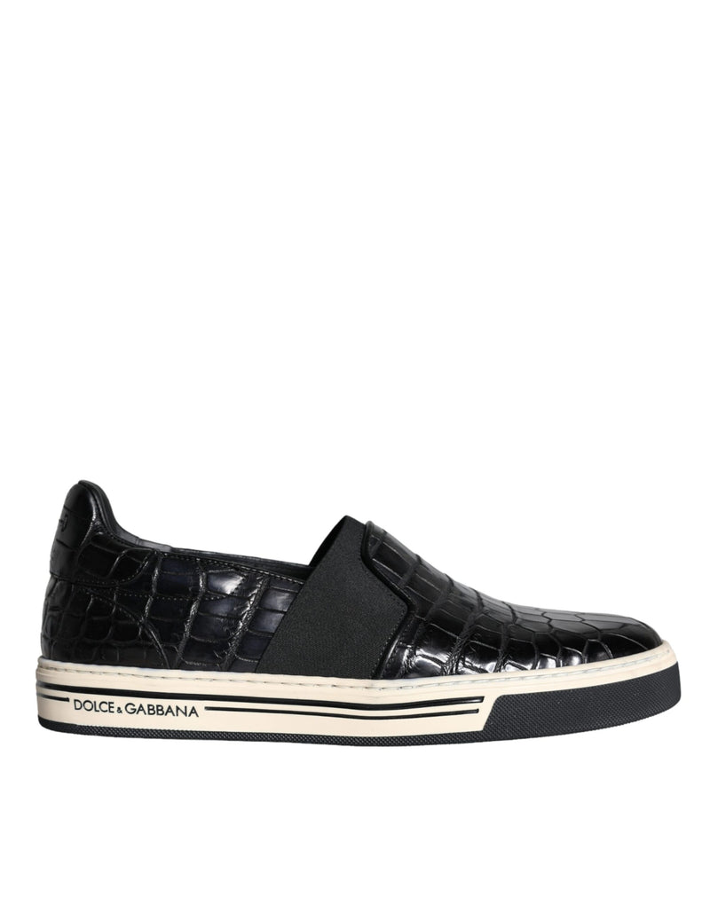 Dolce & Gabbana MV5919-39 Black Leather Loafers for Men