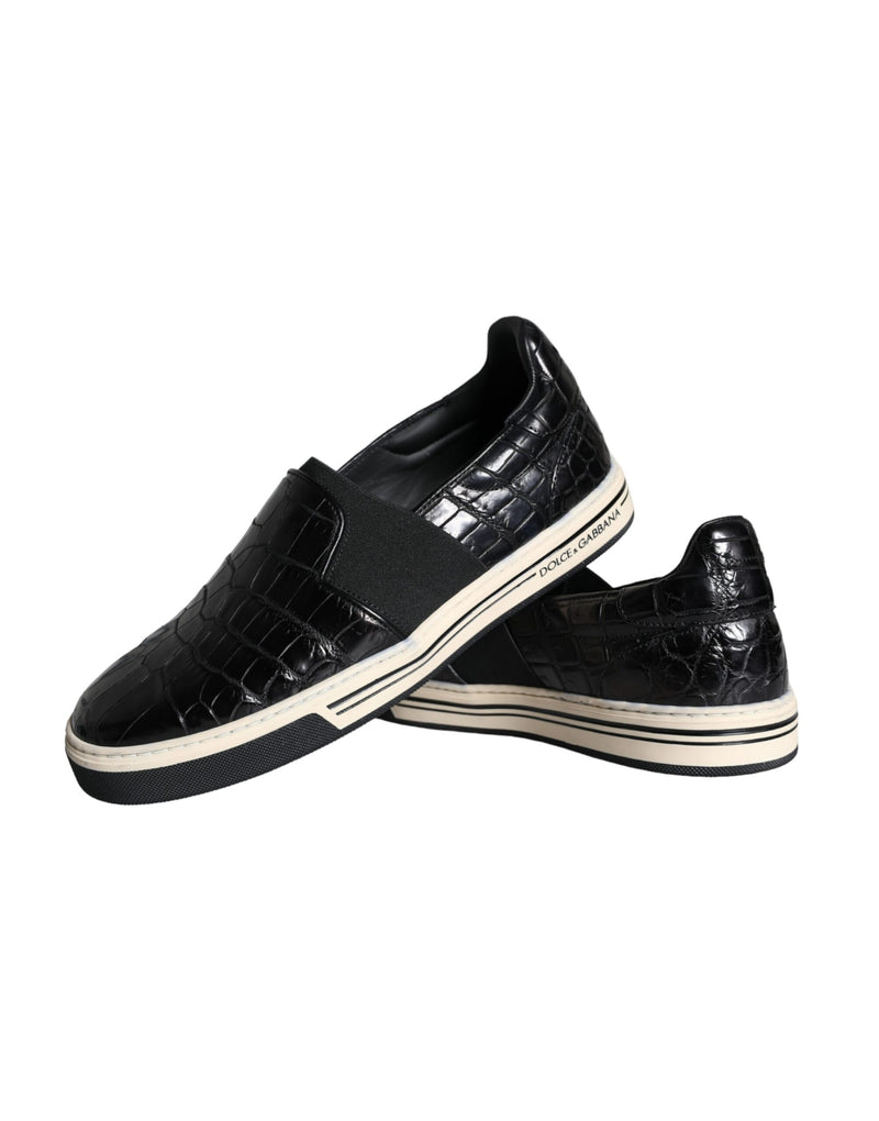 Dolce & Gabbana MV5919-39 Black Leather Loafers for Men