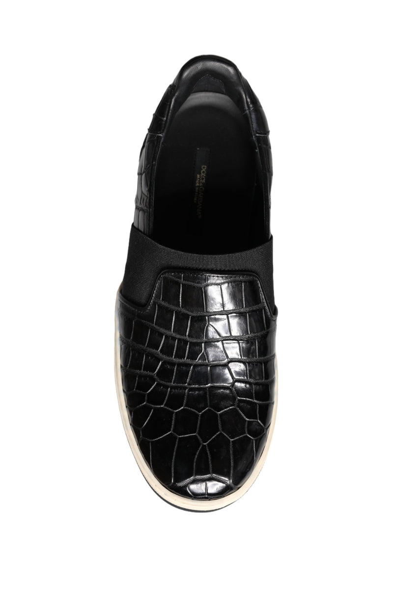 Dolce & Gabbana MV5919-39 Black Leather Loafers for Men