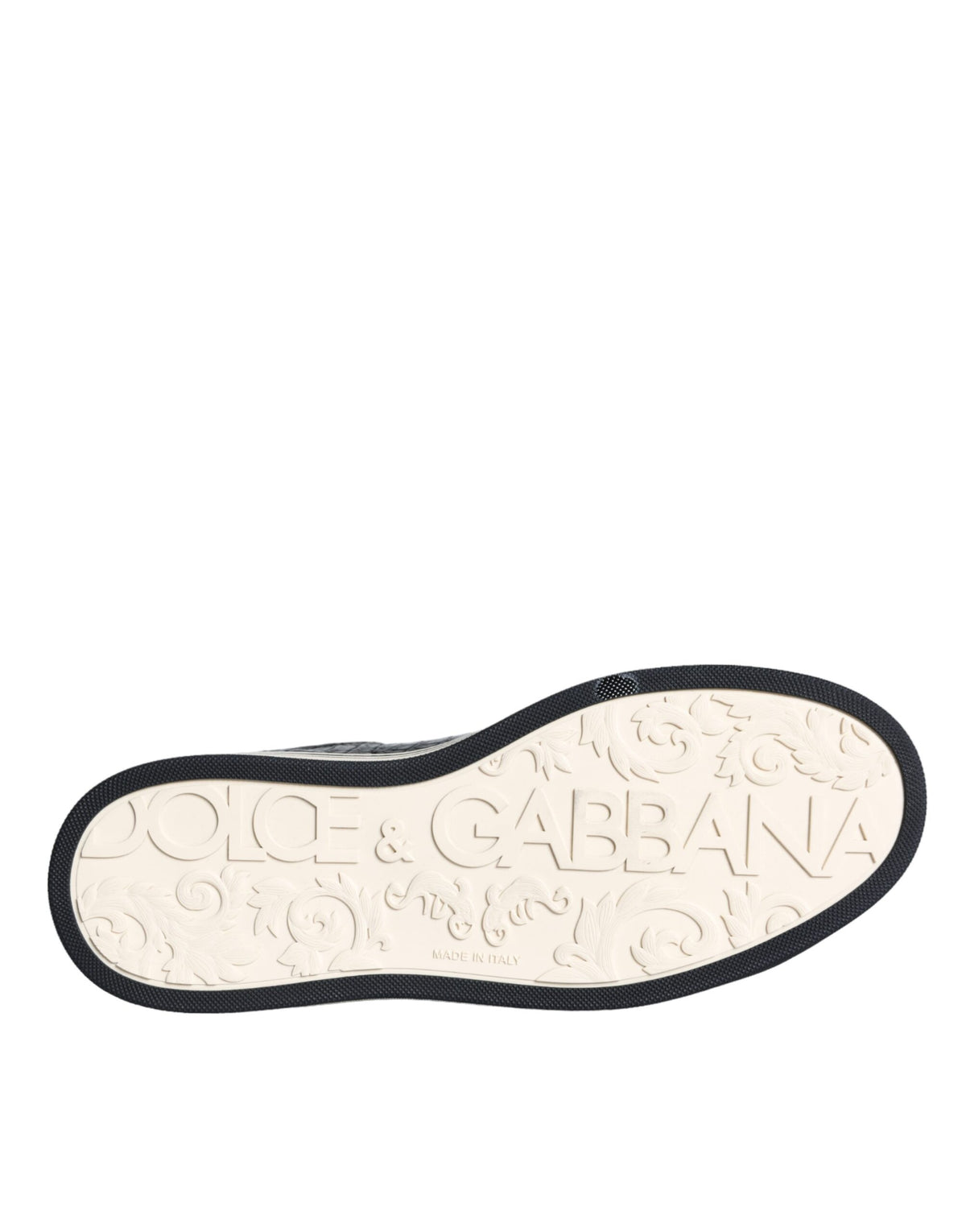 Dolce & Gabbana Sneakers en Cuir Caiman Noir pour Hommes