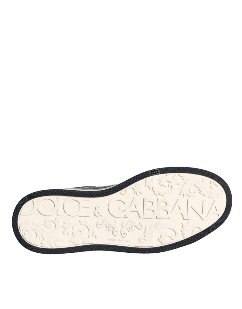 Dolce & Gabbana Sneakers en Cuir Caiman Noir pour Hommes