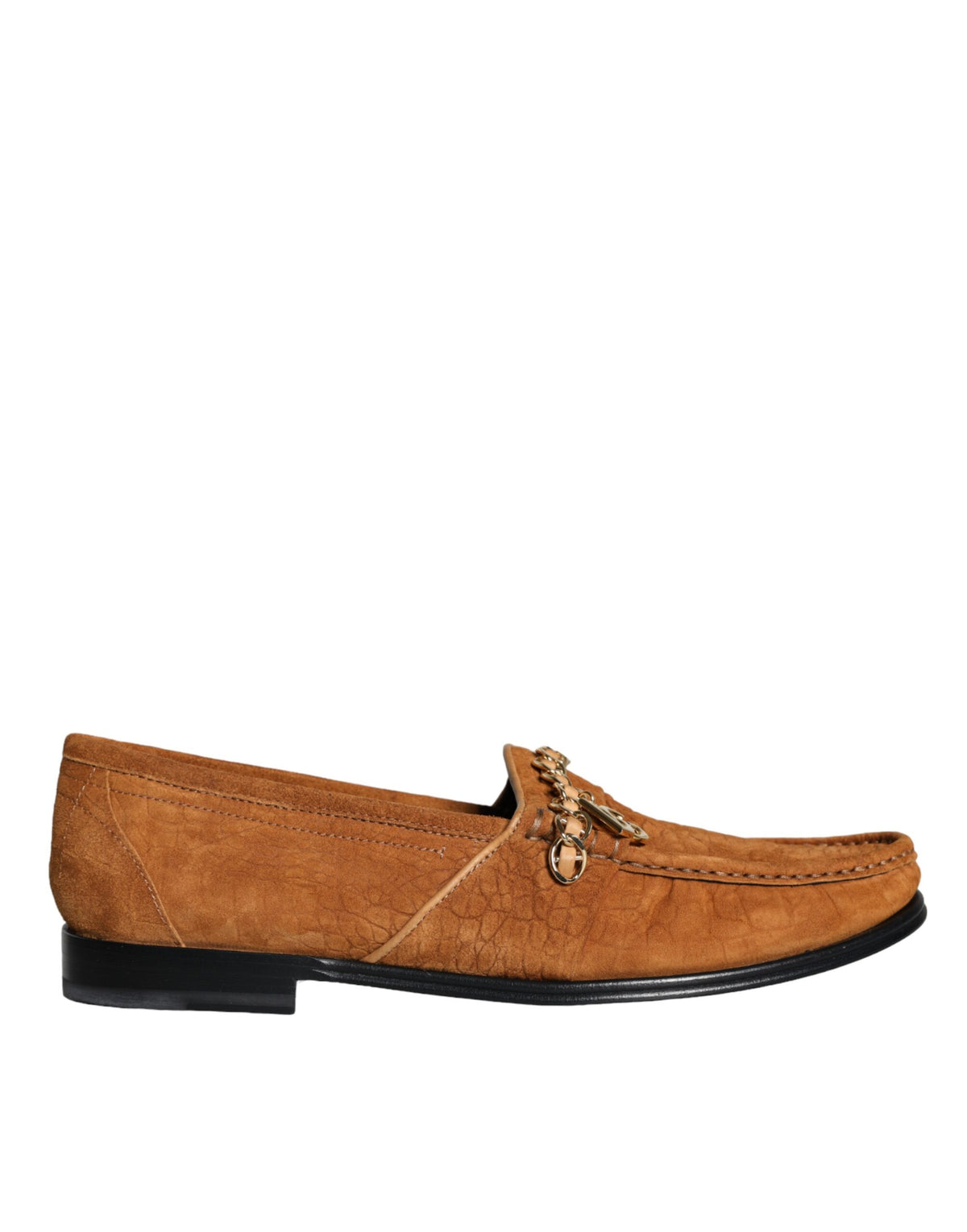 Dolce & Gabbana Mocassins en Cuir Velours Marron avec Logo