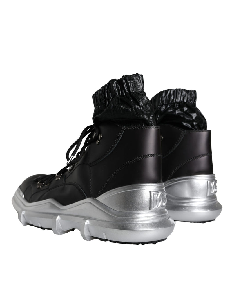Dolce & Gabbana Black Nylon Galileo High Top Sneakers