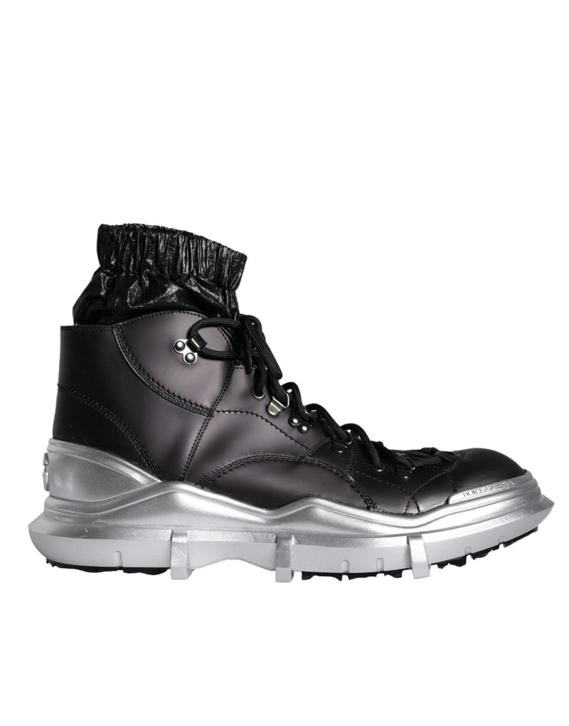 Dolce & Gabbana Black Nylon Galileo High Top Sneakers