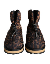 Dolce & Gabbana Brown Leopard Ankle Boots - Luxury Padded Shoes