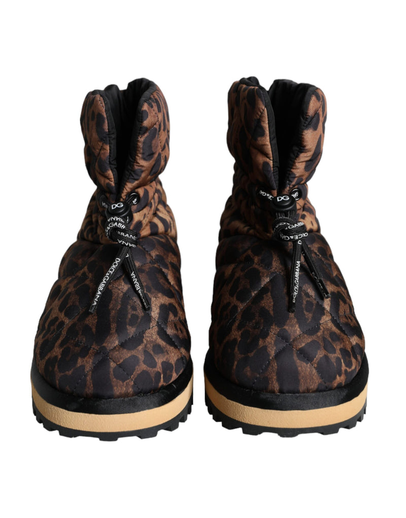 Dolce & Gabbana Brown Leopard Ankle Boots - Luxury Padded Shoes