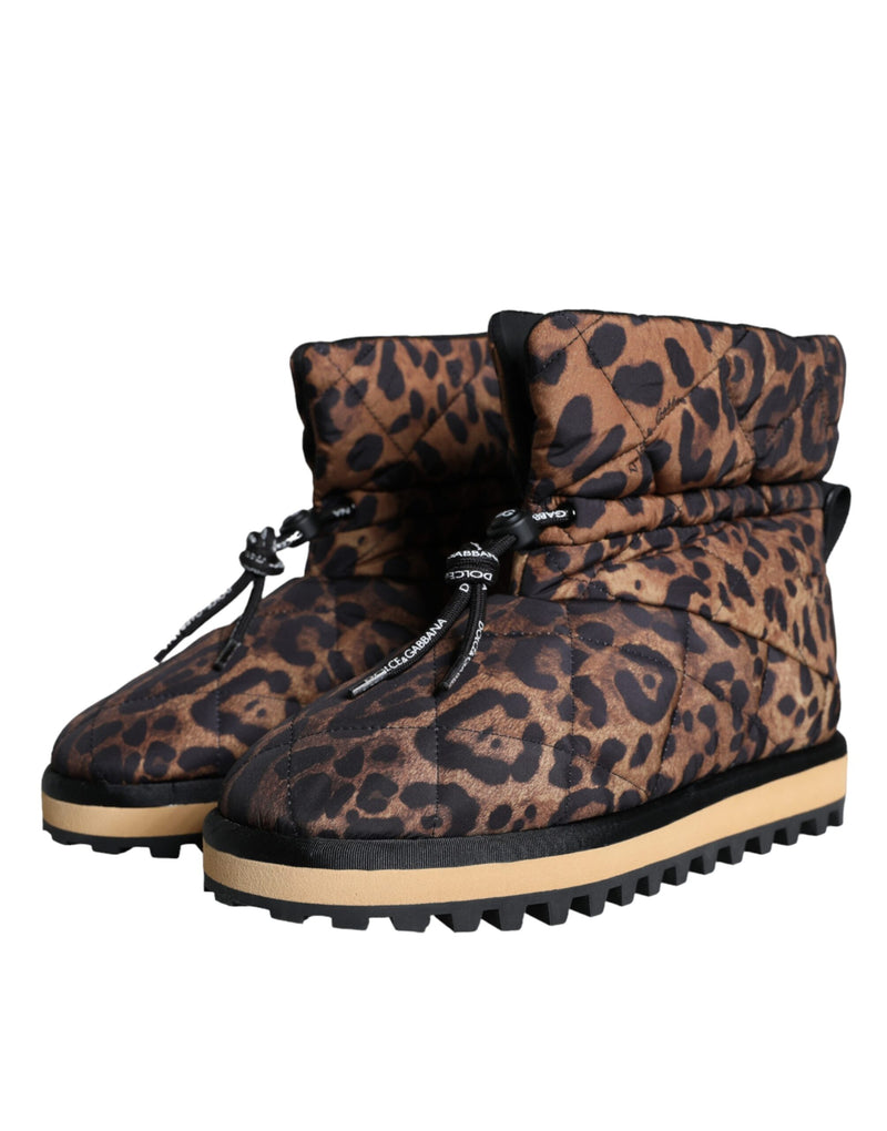 Dolce & Gabbana Brown Leopard Ankle Boots - Luxury Padded Shoes