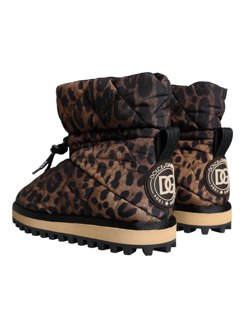 Dolce & Gabbana Brown Leopard Ankle Boots - Luxury Padded Shoes
