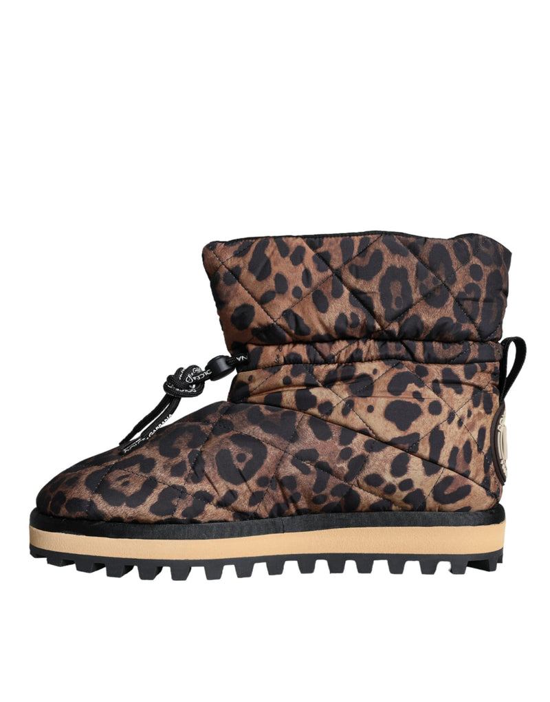 Dolce & Gabbana Brown Leopard Ankle Boots - Luxury Padded Shoes