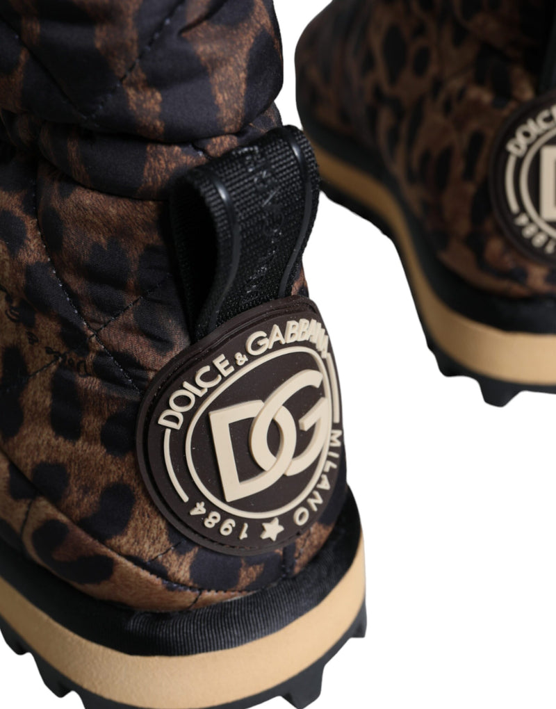 Dolce & Gabbana Brown Leopard Ankle Boots - Luxury Padded Shoes