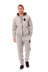 Survêtement gris à capuche en coton de la haute couture italienne Billionaire