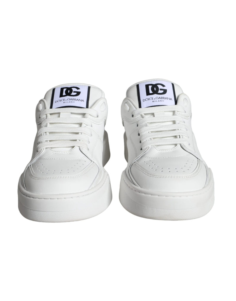 Dolce & Gabbana White Miami Leather Low Top Sneakers