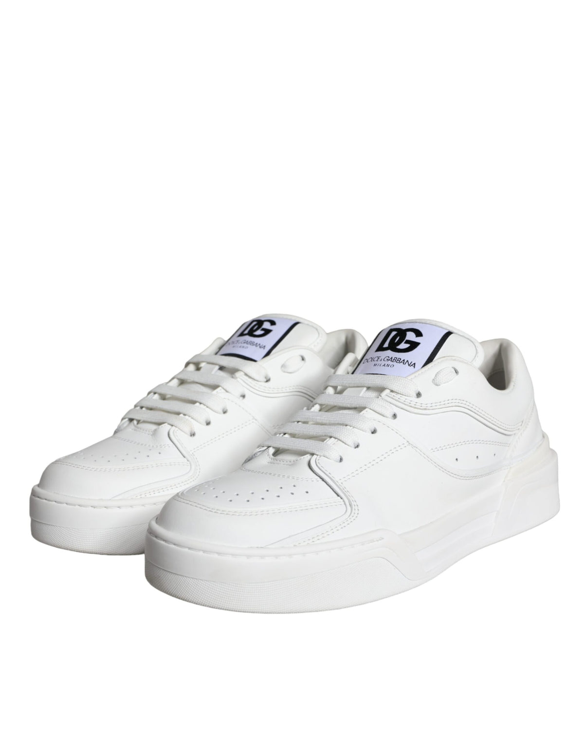 Dolce & Gabbana White Miami Leather Low Top Sneakers
