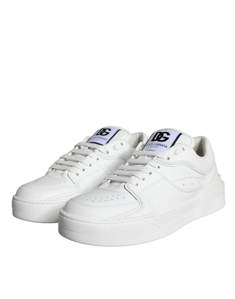 Dolce & Gabbana White Miami Leather Low Top Sneakers
