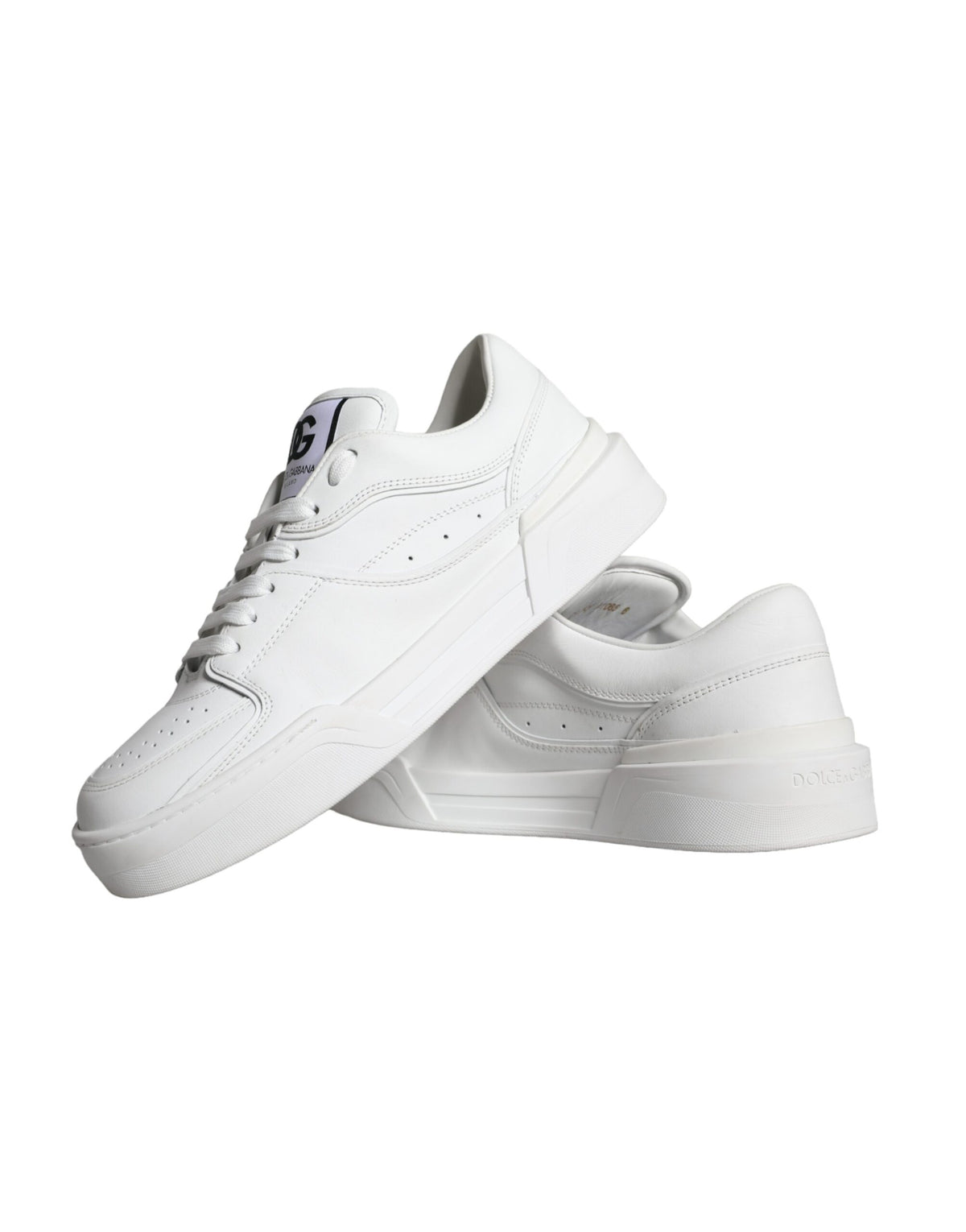 Dolce & Gabbana White Miami Leather Low Top Sneakers